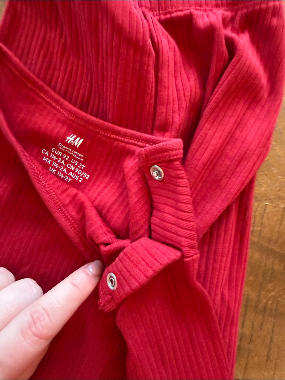 H&M Red Ribbed Matching Set Size 1.5-2Y - Picture 4 of 4